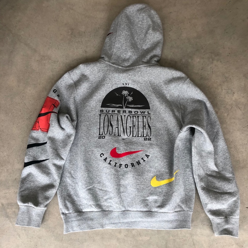NIKE HOODIE - SWEATER - GREY - MEDIUM - MENS - SUPERBOWL 2022